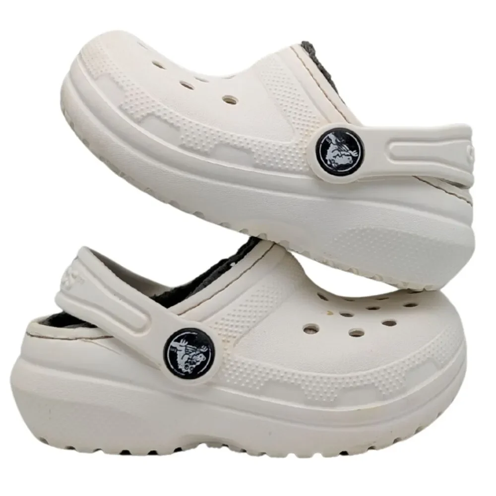 Crocs White Classic Lined Clog Kids Size 6